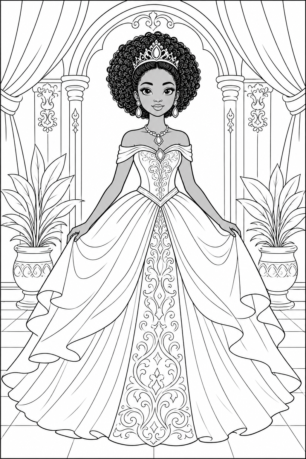 Coloring pages for black girls 3 to 10 years old