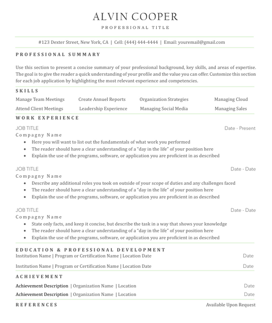ATS-Friendly Resume v1