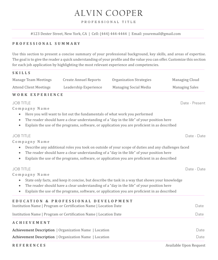 ATS-Friendly Resume v1