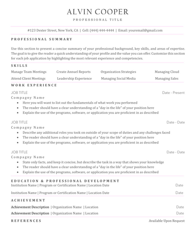 ATS-Friendly Resume v1