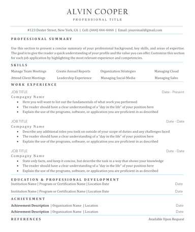 ATS-Friendly Resume v1