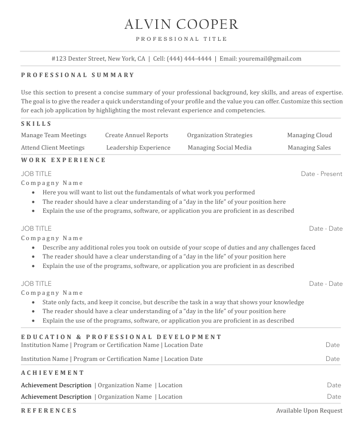 ATS-Friendly Resume v1
